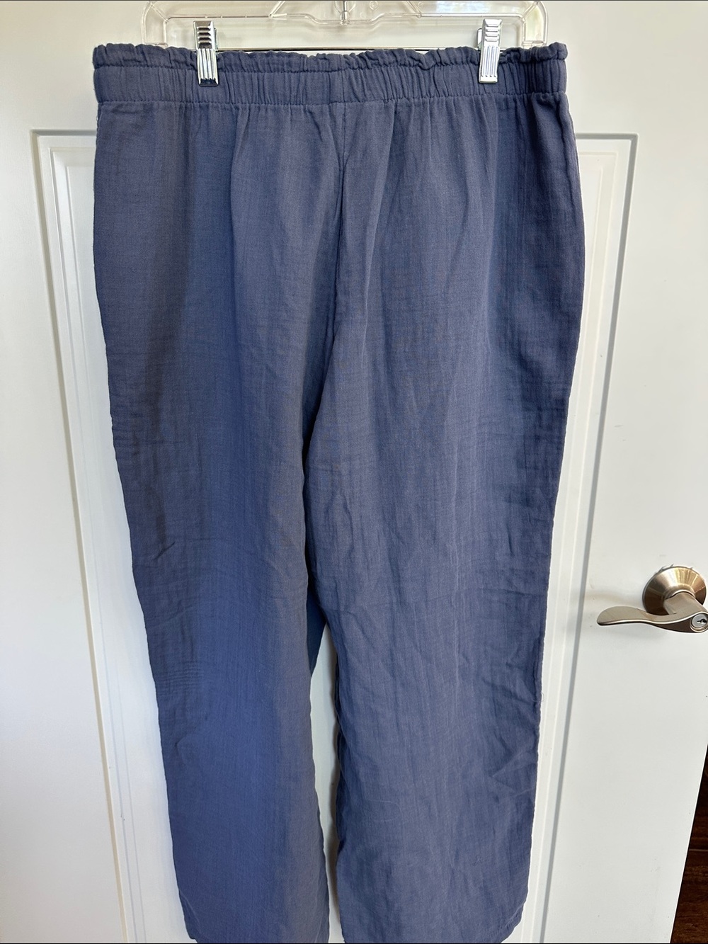 NWOT Coldwater Creek Navy Wide-Leg Pull-On Gauze Pants Medium - Picture 3 of 4